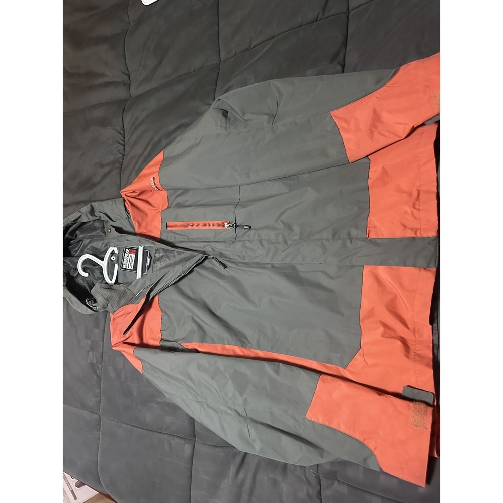 Weatherproof 32° Mens L Polyester Hooded Jacket Gray & Orange Lined Gorpcore
